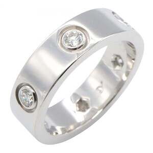 CARTIER Authentic 18k Silver Diamond Love Ring